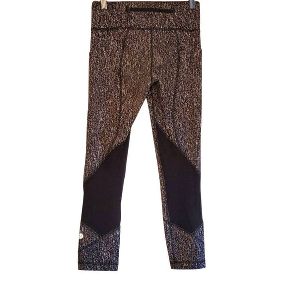 LULULEMON ATHLETICA Pace Rival Crop 19' Power Luxtreme Suites Jacquard Black/Whi - Picture 4 of 4